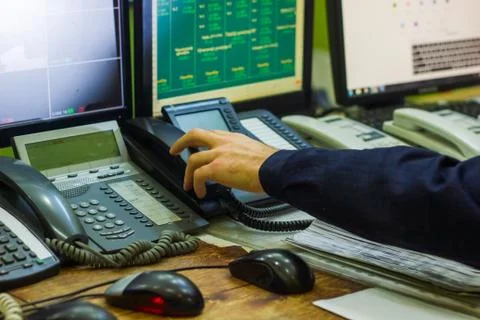 Telephone board on office table Foto stock