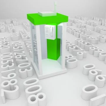 Telephone booth. Stock Illustration