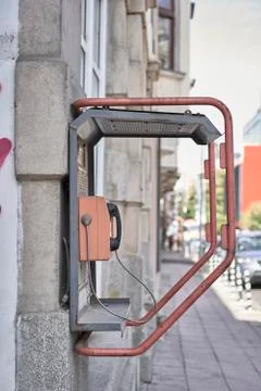 Telephone booth in sofia . Bulgaria Stock Photos