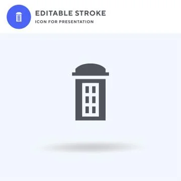 Telephone Box icon vector, filled flat sign, solid pictogram isolated on white イラスト素材