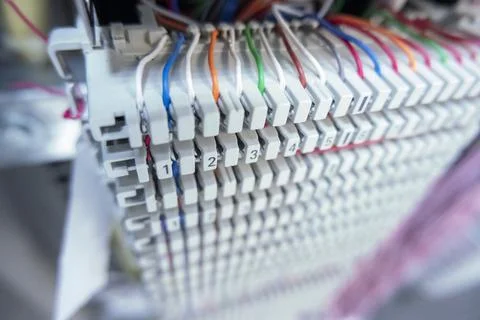 Telephone cable lines Stock Photos