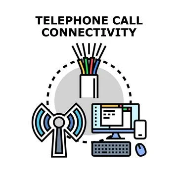 Telephone call connectivity global network communication concept Stock Illustration