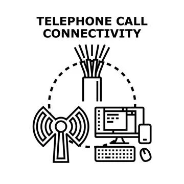 Telephone call connectivity global network communication concept Stock Illustration