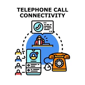 Telephone call connectivity technology and different communication methods Stock Illustration