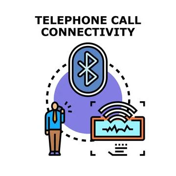 Telephone call connectivity using wireless technology icon Stock Illustration