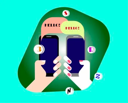Telephone communication Stock Illustration