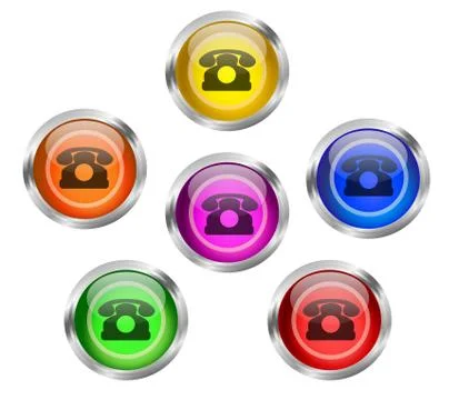 Telephone contact icon button Stock Illustration