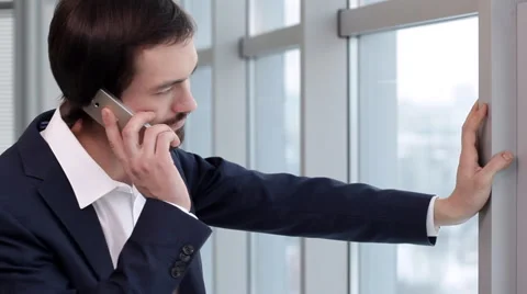 Telephone Conversation During a Break Stock Footage 61730063