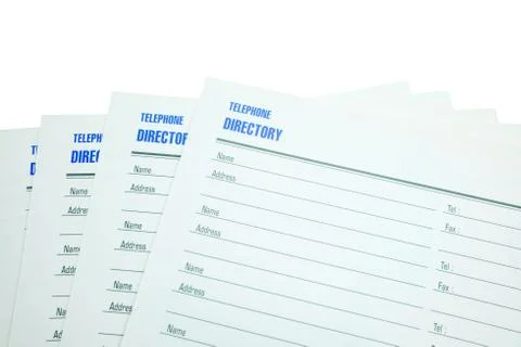 Telephone Directory Paper Note Background. Foto stock