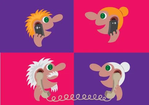 Telephone evolution Stock Illustration