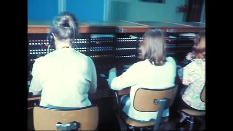 Telephone Exchange Operators Connect Calls in Australia, 1977 動画素材 339870006