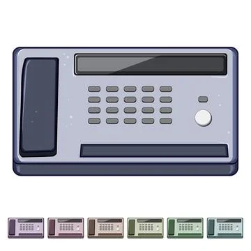 Telephone fax machine cartoon vector graphic Stock Illustration