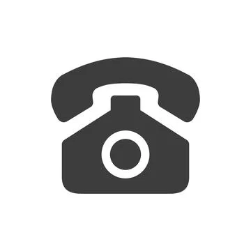 Telephone Flat Black Icon Vector Illustration Stock Illustration