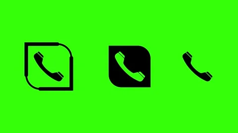 Telephone Handle Icon on Green Background Stock Footage 317642957
