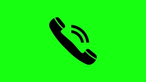 Telephone Handle with Sound Waves Icon on Green Background Stock Footage 308666935