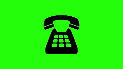 Telephone Handle Vibrating, Ringing Icon Animation on Green Background Stock Footage 330245594