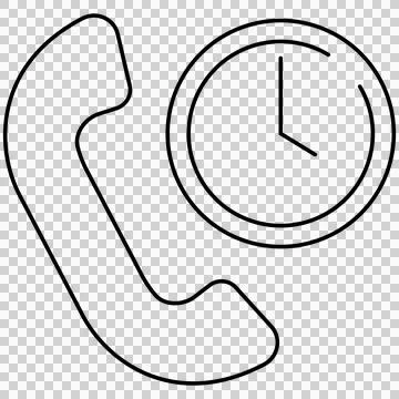 Telephone handset with a clock symbol Stock Illustration