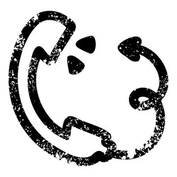 Telephone handset with devil tail icon Stock Illustration