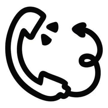 Telephone handset with devil tail icon Stock Illustration