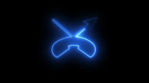 Telephone handset with outgoing arrow animation isolated on black background Stock-Footage 340183652