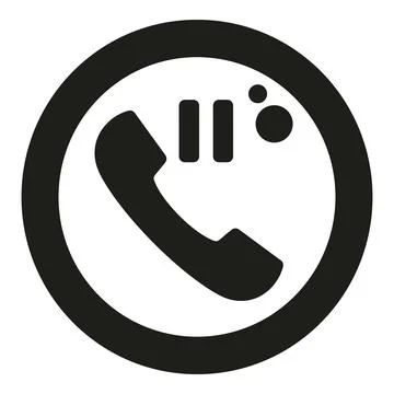 Telephone handset with pause bars icon on white Stock Illustration