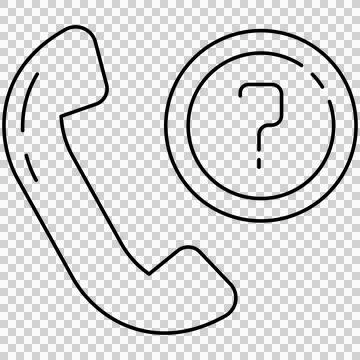 Telephone handset with question mark Stock Illustration