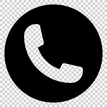 Telephone handset simple circle icon (black) Stock Illustration