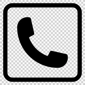 Telephone handset simple square icon (black) Stock-Illustration