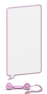 Telephone headset and speech bubble 3D Illustrazione stock