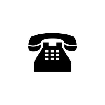 Telephone Icon In Flat Style Vector For Apps, UI, Websites. Black Icon Vector Stock Illustration