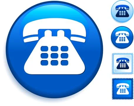 Telephone Icon on Internet Button Illustrazione stock
