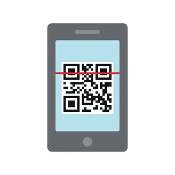 Telephone icon with qr code scan icon Stock Illustration