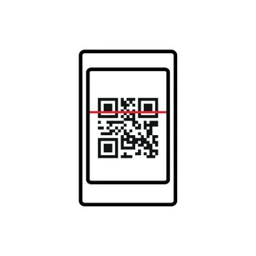 Telephone icon with qr code scan icon Illustrazione stock