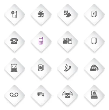Telephone Icon Set Stock Illustration