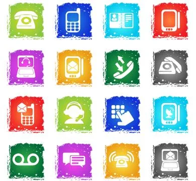 Telephone Icon Set Stock Illustration