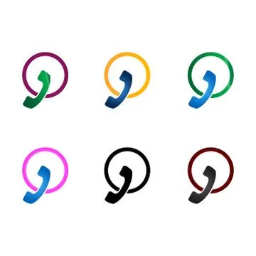 Telephone icon set Stockillustratie