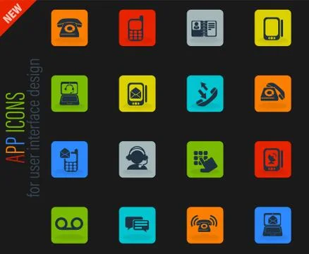 Telephone Icon set Stock Illustration