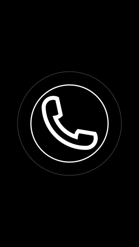 Telephone icon vertical video with clean handset symbol on black background.. Stock Footage 344859896