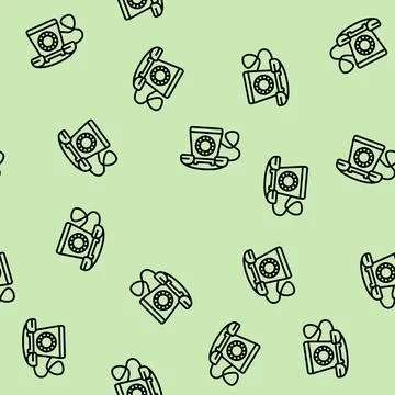 Telephone industry line seamless pattern イラスト素材