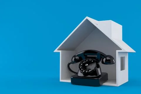 Telephone inside house cross-section Stock Illustration