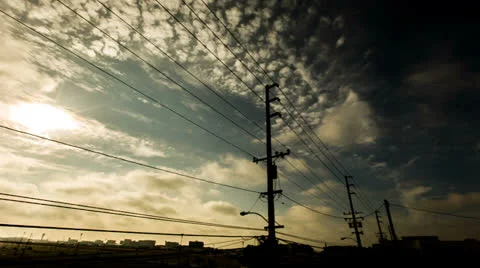 Telephone Lines Stock Footage 26392240