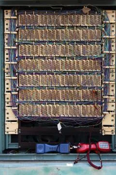 Telephone network cables Stock Photos