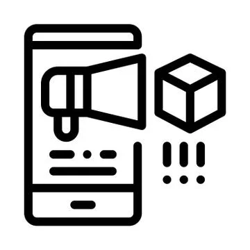 Telephone notification of parcel icon vector outline illustration Stock Illustration