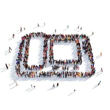 Telephone people 3D rendering Stock Illustration