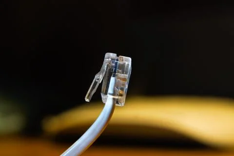Telephone plug closeup Stock Photos