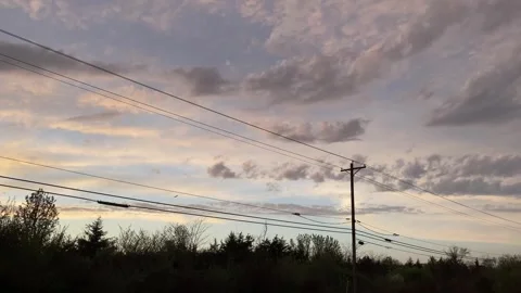 Telephone Pole With Clouds Stock Footage 306610641