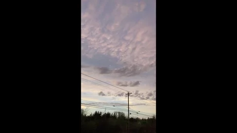 Telephone Pole With Clouds (Vertical Video) Stock Footage 306610606