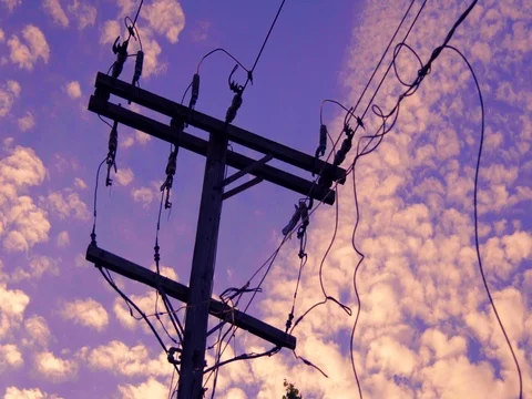 Telephone Pole Slow Time Lapse Stock Footage 75755545