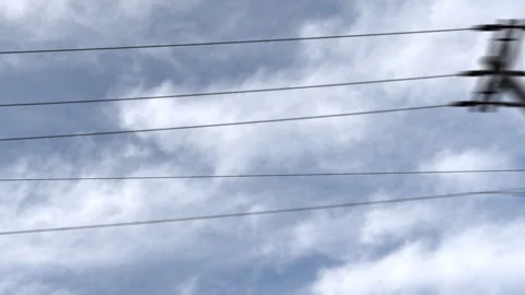 Telephone Poles Background Stock Footage 302279426