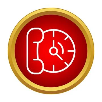 Telephone receiver and clock icon for timely support Illustrazione stock